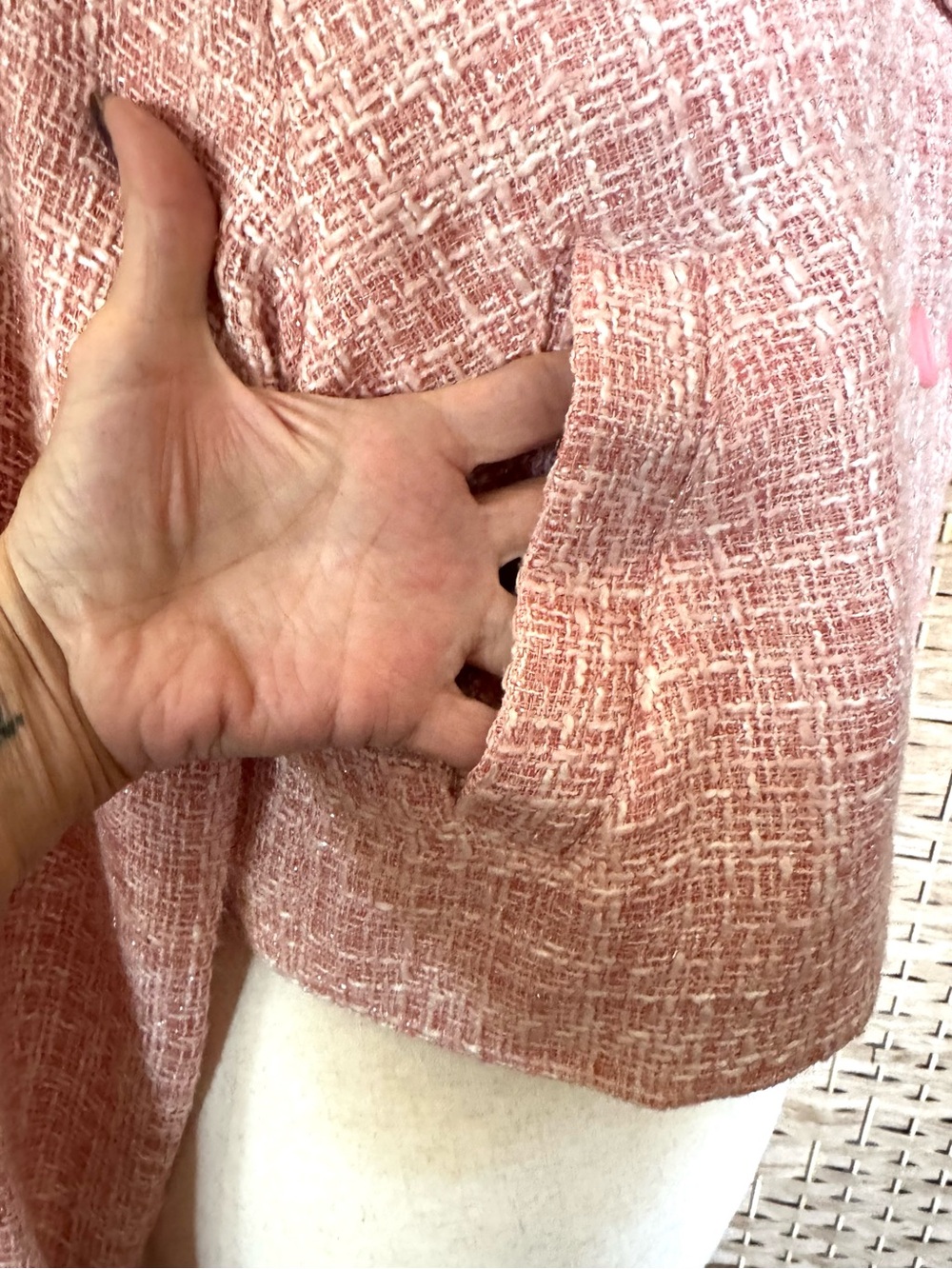 NWT Area Stars pink & ivory Ursula tweed
cropped jacket L - Picture 7 of 15